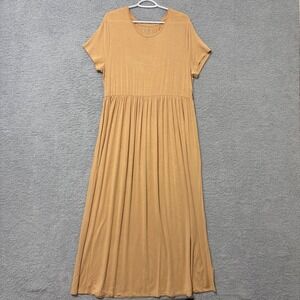 Comfort Maxi Dress XL Flowy Stretch Waist Casual Everyday Neutral NWT